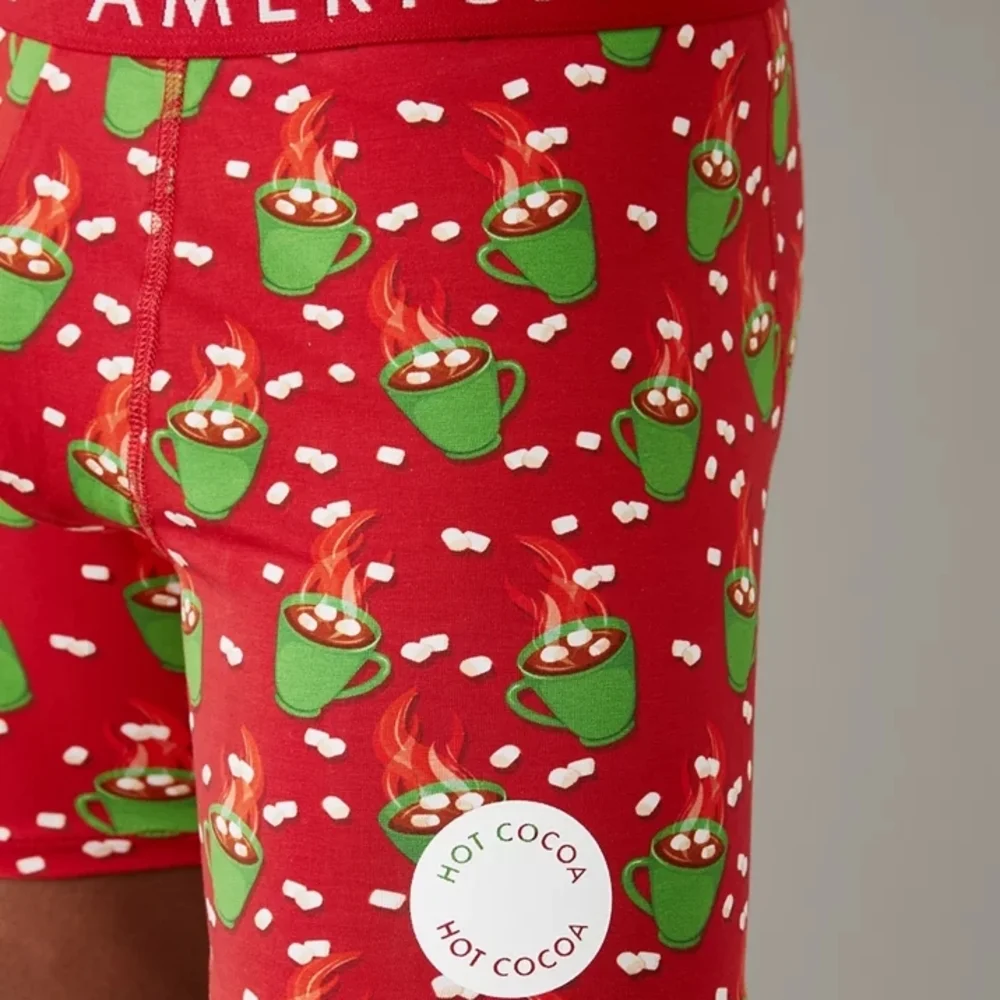 NIB American Eagle Outfitters Hot Cocoa Scratch N Sniff 6 In Boxer Briefs Red XS